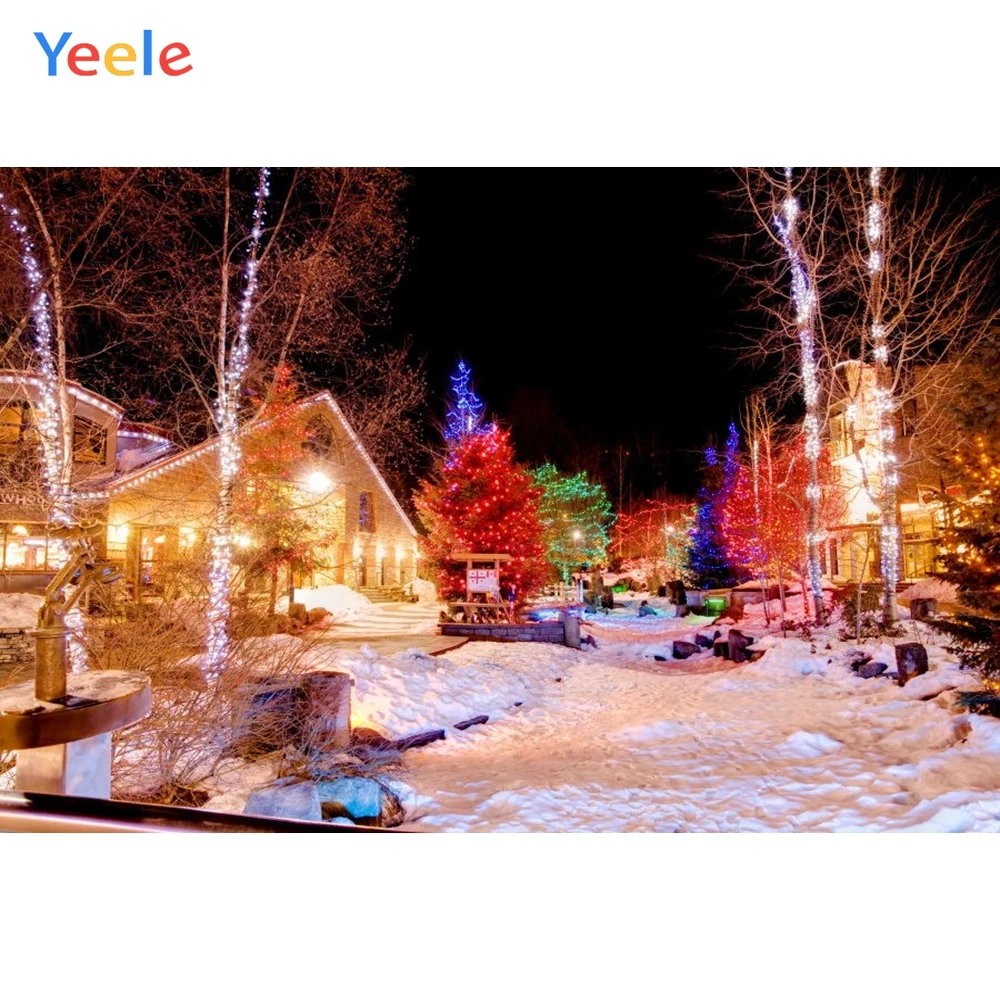 Yeele фоны для фотосъемки с ночным освещением зимние снежные Фото