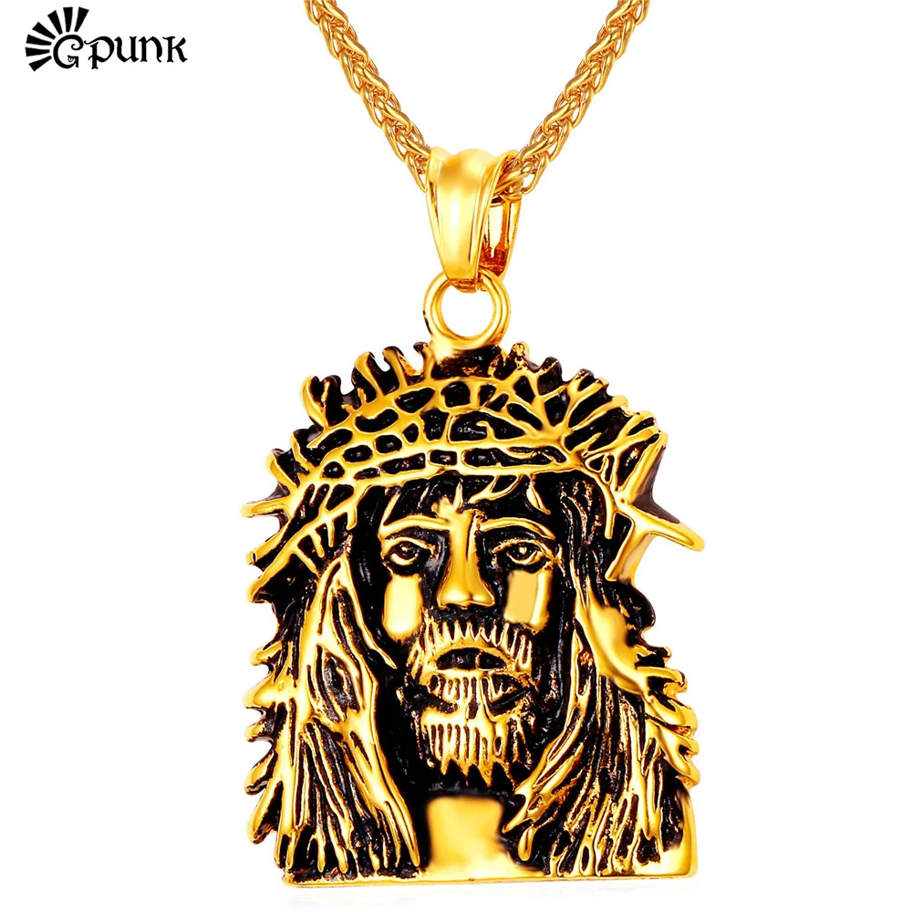 Винтажное ожерелье с подвеской в виде головы Иисуса христианские украшения для