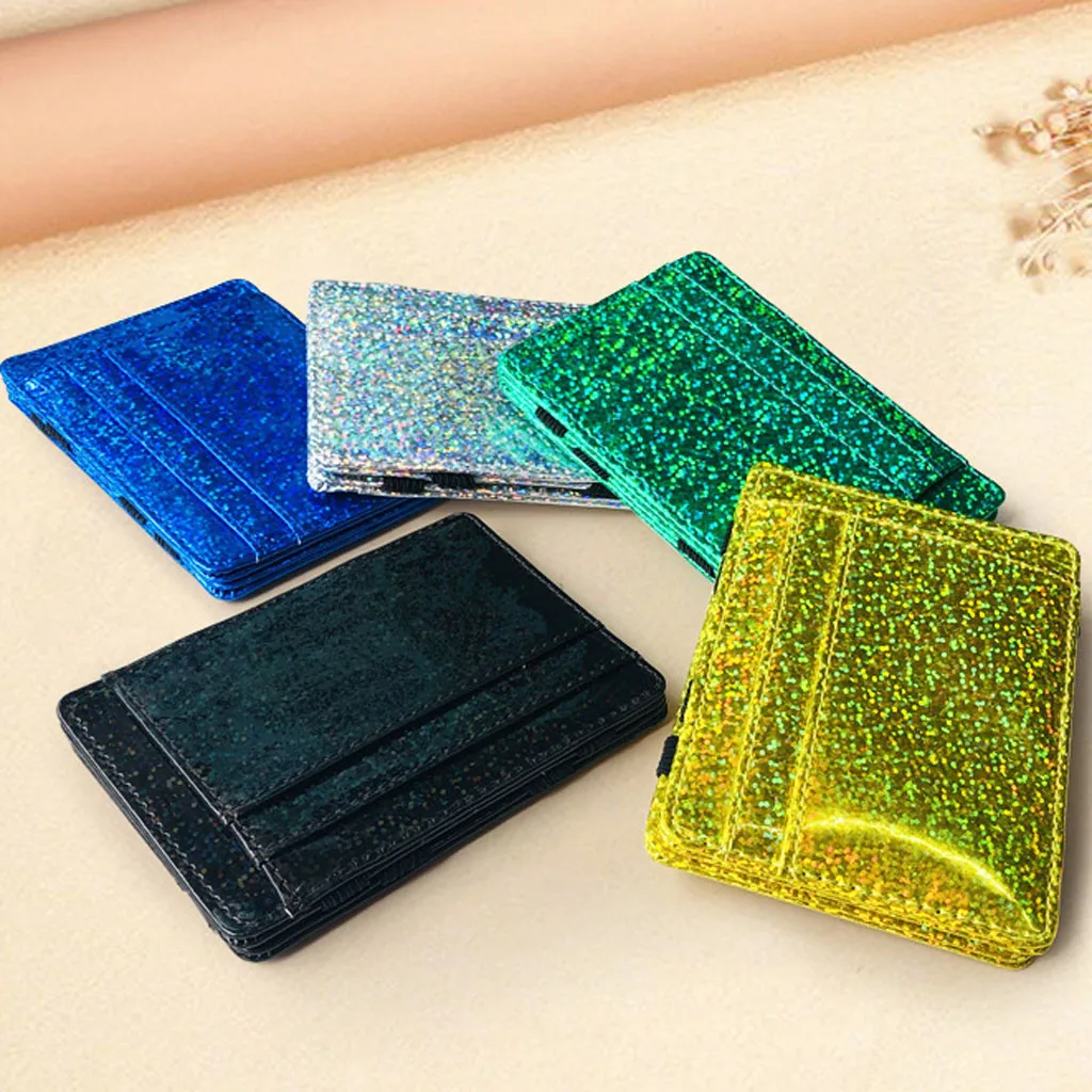 Кошелек для мужчин и женщин с несколькими отделениями карт Модный яркий лазерный