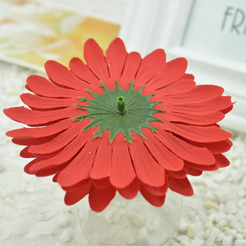 

3pcs Silk gerbera plastic flower for christmas home decor accessories fake sunflower diy gift box wreath cheap Artificial flower