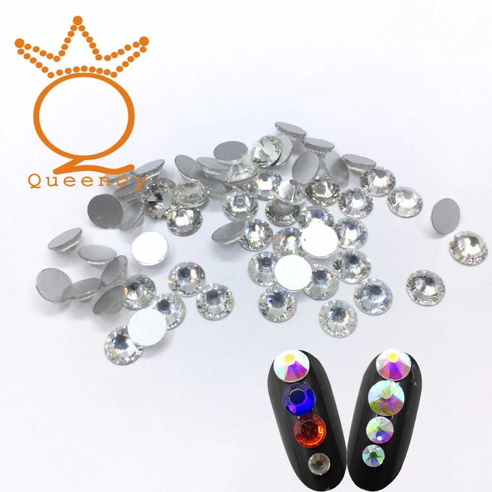 SS3 SS40 Clear Crystal 3D Nail Art Стразы наклейка белая плоская задняя сторона не Горячая