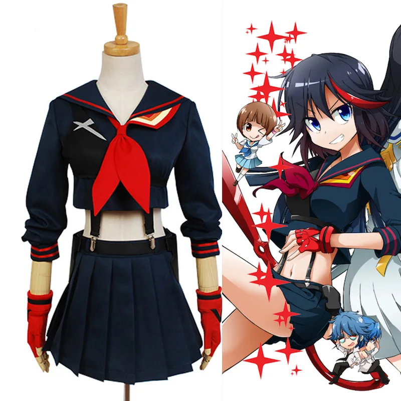 Костюм для косплея аниме KILL la Ryuko Matoi + парик костюмы на Хэллоуин вечерние платье