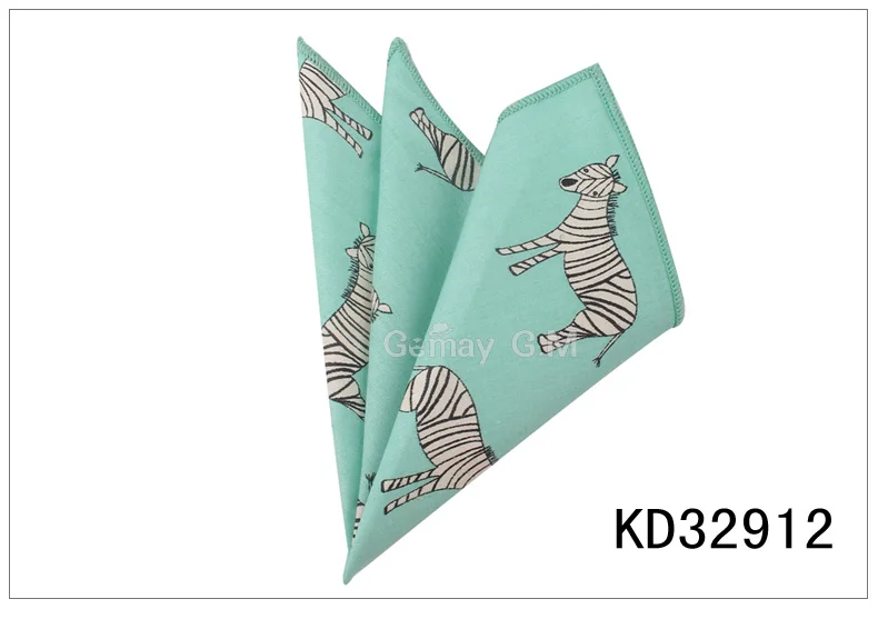 KD32912 Костюмы Животных Карманные квадратные для мужчин женщин мультфильм полотенце для сундуков носовые платки для джентльменов классический мужской платок карманные полотенца - Цвет: KD32912