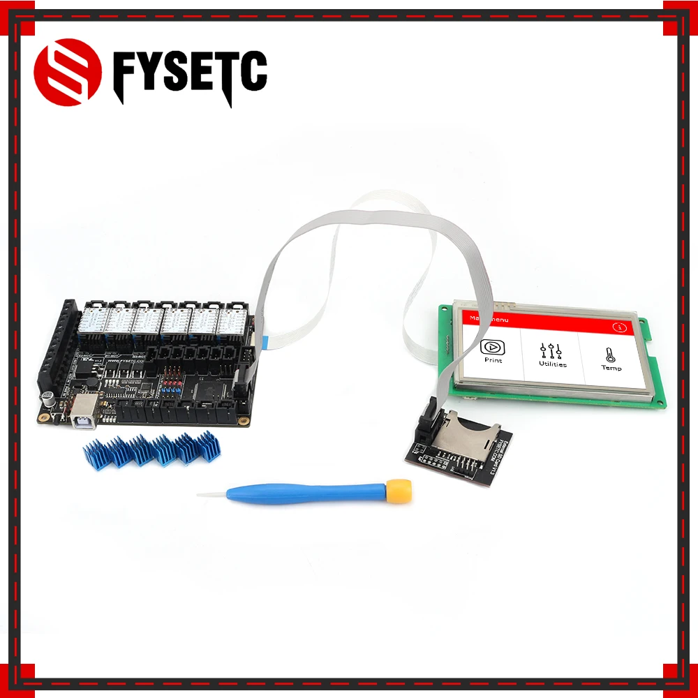 Материнская плата все-в-одном FYSETC F6 V1.3 + сенсорный экран 4 3 дюйма 6 шт. TMC2100/TMC2208 /TMC2130