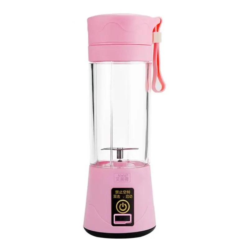 2 Blades Pink 380 мл 2/4/6 блендер соковыжималка чашки USB Перезаряжаемые электрический автомат для заливания постного Цитрусовые фрукты апельсин Сок чайник чашка-миксер для бутылок - Цвет: 2 Blades Pink