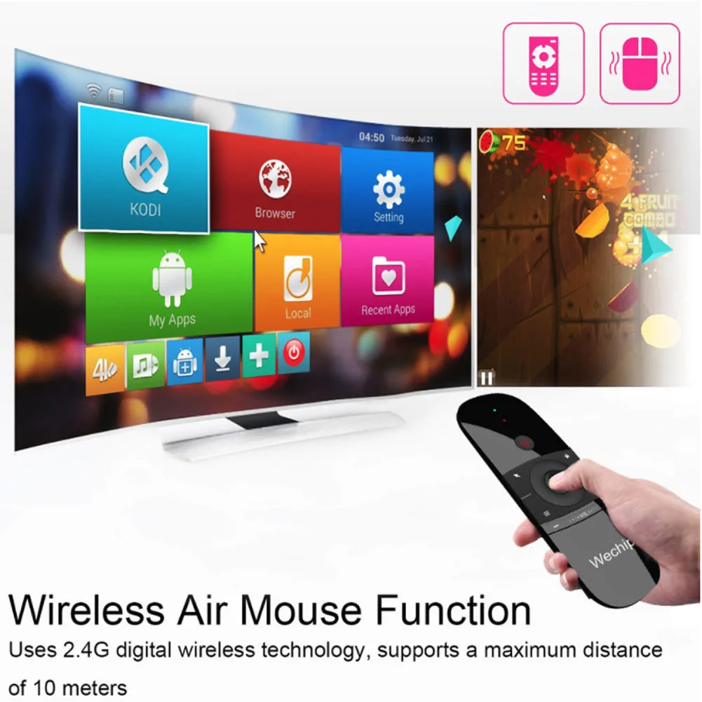 W1 Wechip Air Remote Keyboard mouse 2,4 ГГц Беспроводная мышь ручной тачпад контроллер для ТВ-бокса Мини ПК PK I8 H18 H20
