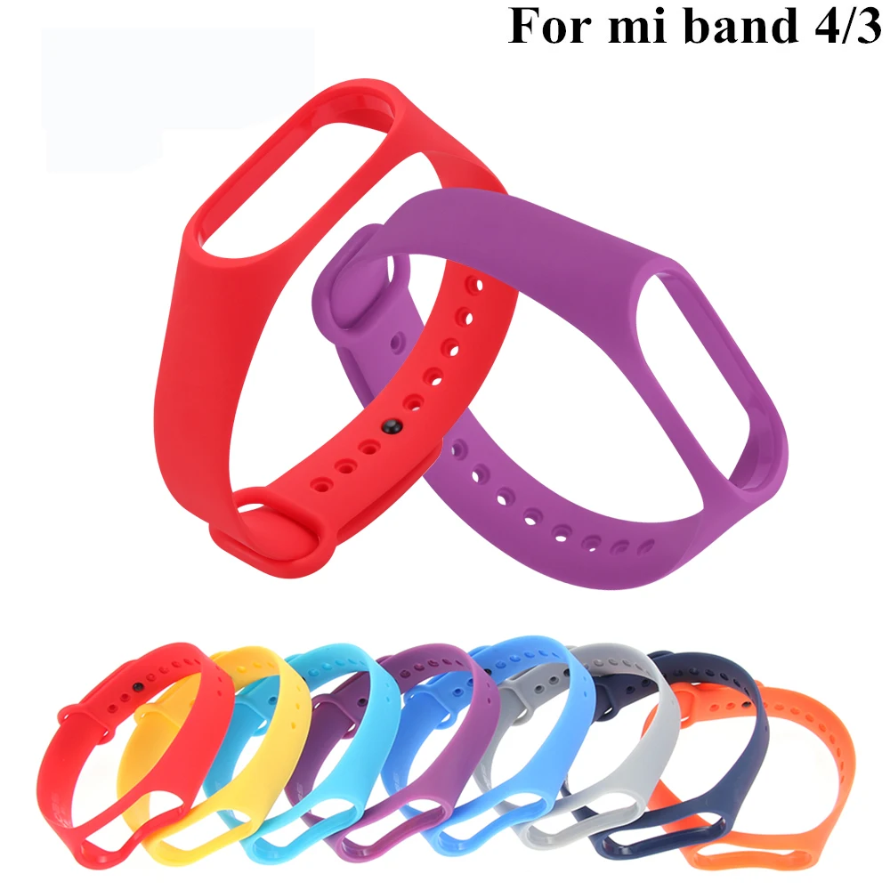 Ремешок силиконовый для XIAOMI Mi Band 4 3 мягкий спортивный классический регулируемый