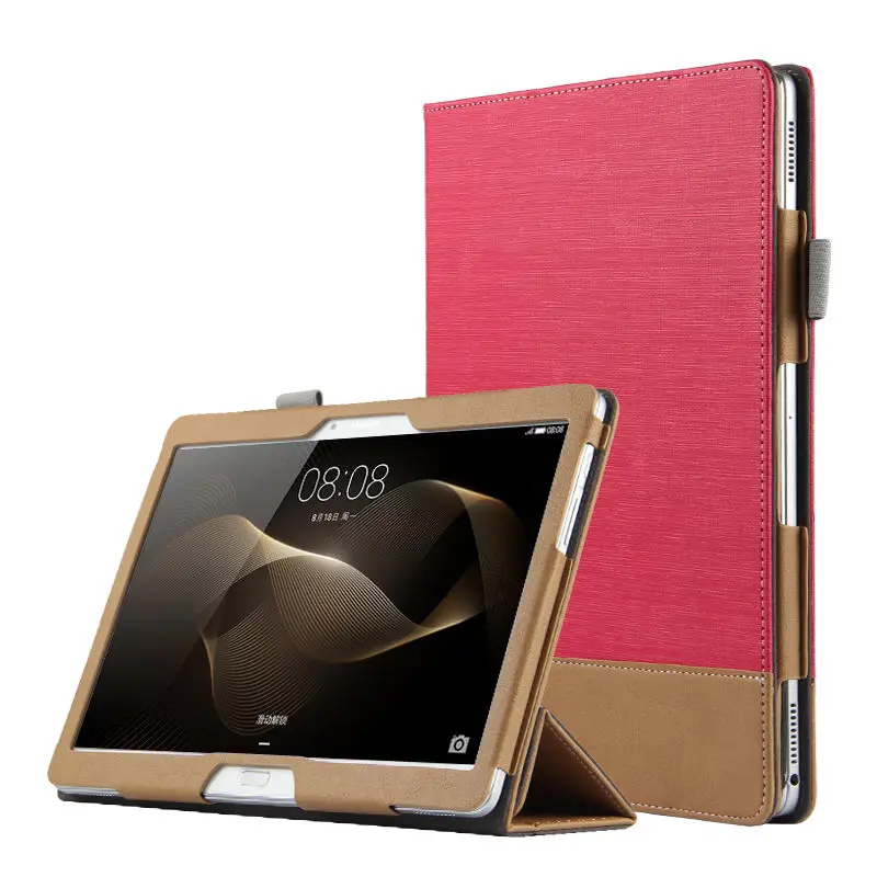 Чехол для huawei MediaPad M2 10 чехол 10,1 M2 10,0 Smart cover из искусственной кожи защитный планшеты M2-A01M M2-A01L M2-A01w полиуретановый чехол - Цвет: pink