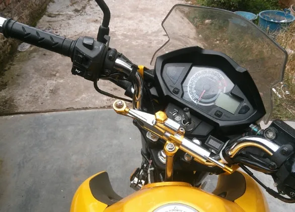 Для Suzuki GSX R600 R750 S1000 V-Strom 650 Honda FZ6R 07 XT1200 Универсальный алюминиевый стабилизатор рулевого управления мотоцикла с ЧПУ демпфер