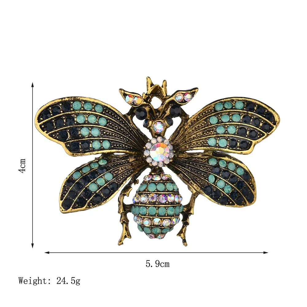 Винтажный цветной металлический панк горный хрусталь большой моли Личность Мода