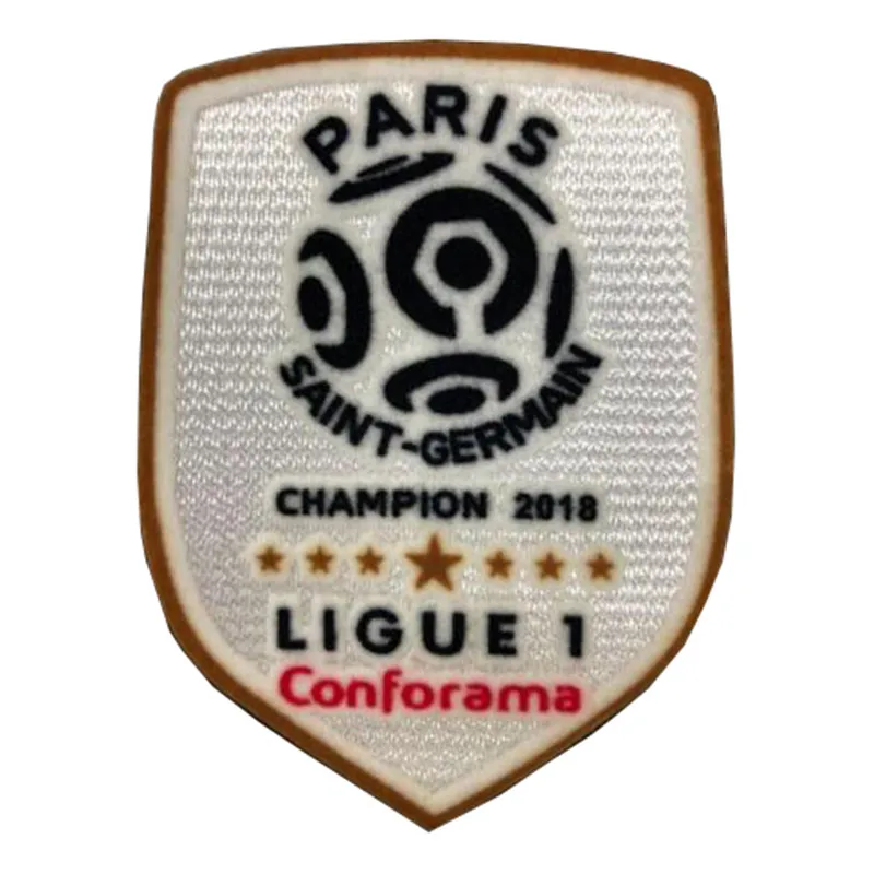 Высокое качество Новые 16 17/17 18/18 19 Ligue 1 80 ANS 1932-33 золотые нашивки значки, горячие штамповки патч значки - Цвет: Коричневый