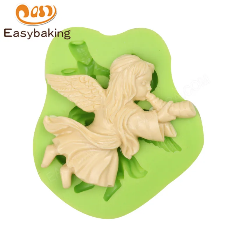3D Ангел девушка Труба Форма для украшения тортов силиконовая глина форма помадка