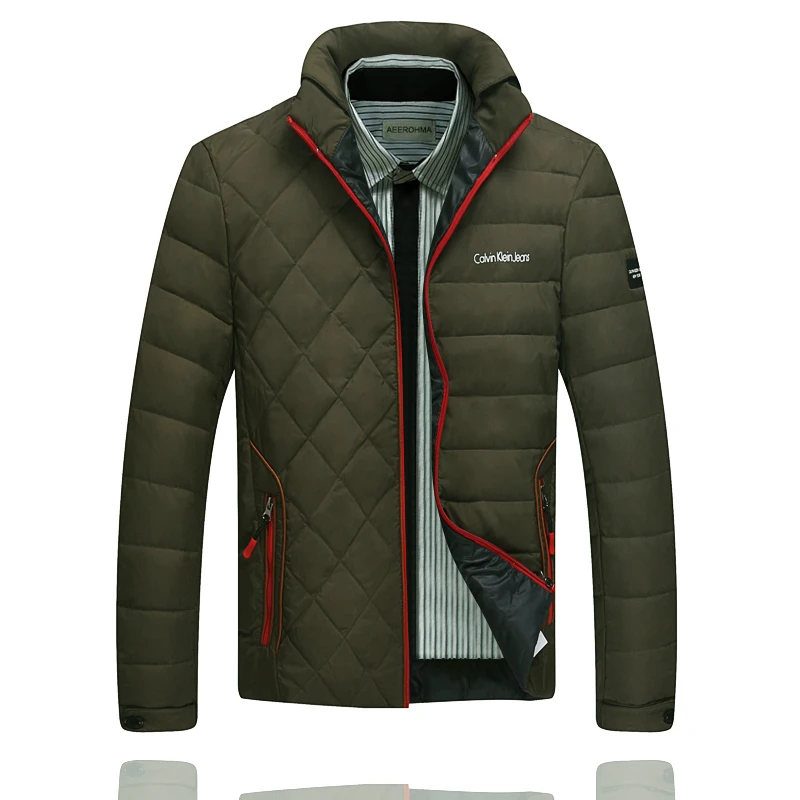 2015 male fashion stand collar winter down coat men's clothing fleece thermal outerwear | Мужская одежда