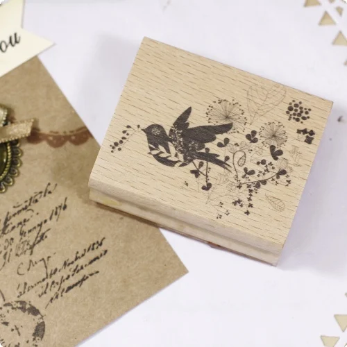 Высокое качество большие цветы и птицы diy открытка или Закладка штамп для
