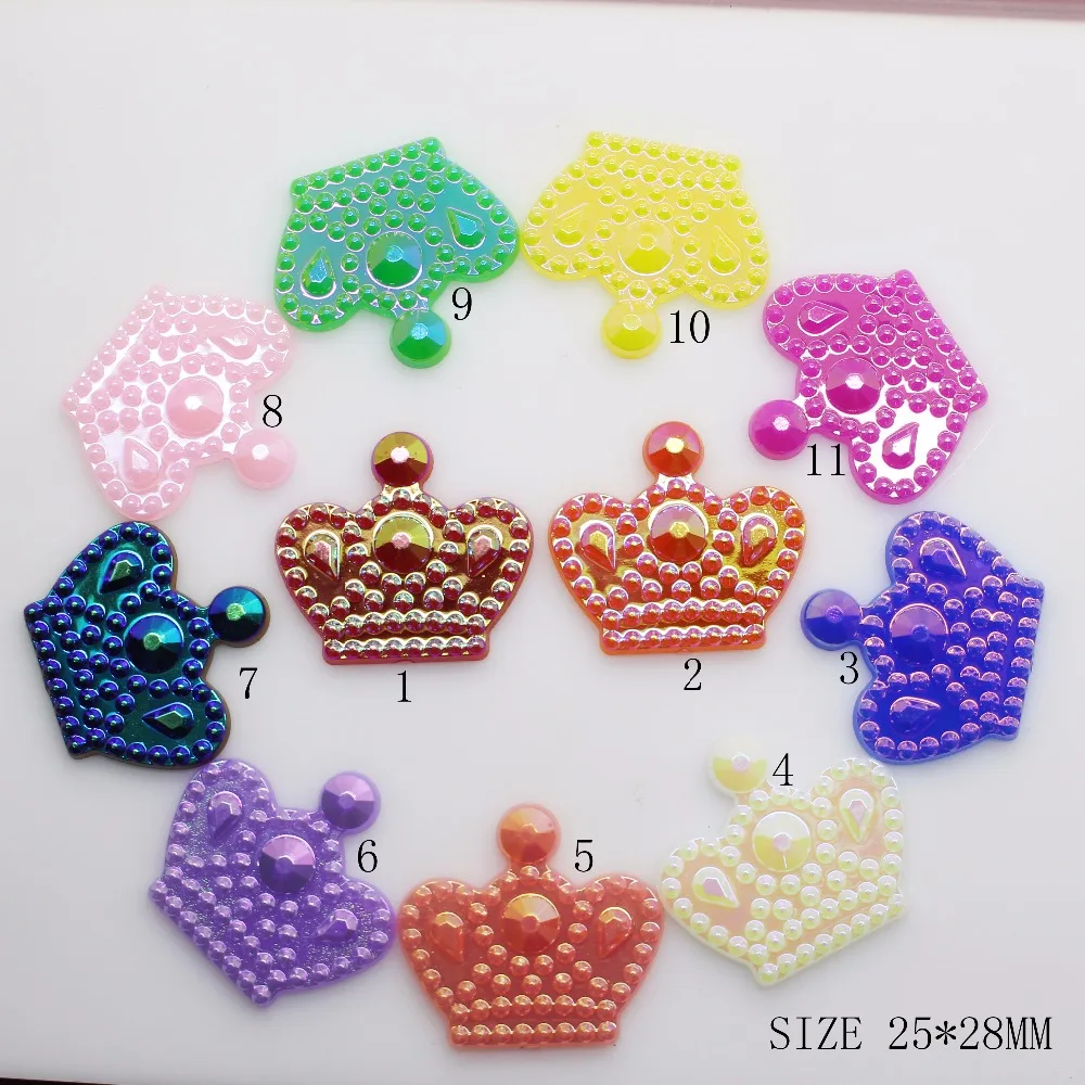 10 шт./лот 28*25 мм разноцветный акриловый венчик на кнопках детская шапка рукоделие