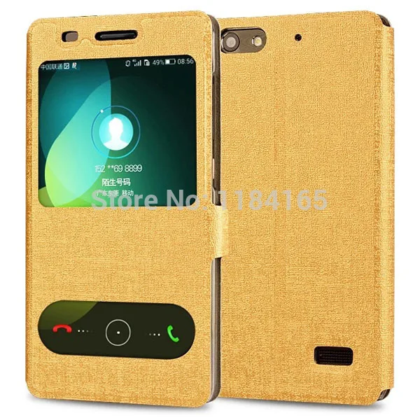 Кожаный чехол для HUAWEI G Play Mini Модный книжка из искусственной кожи с окошком и