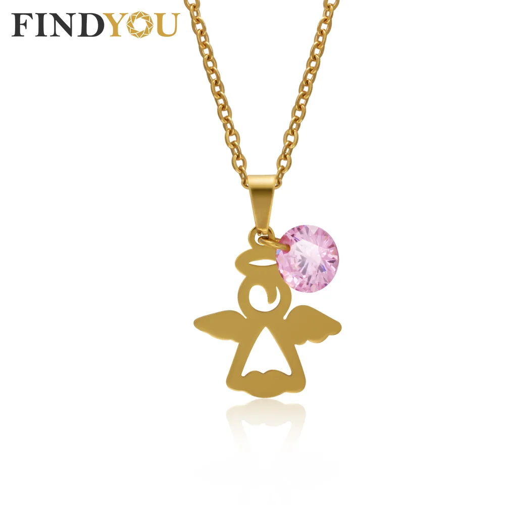 FINDYOU форма ангела индивидуальная Настройка ожерелья из камня по дате рождения и