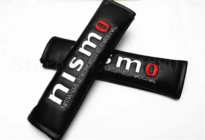 2Pcs Nismo Great Black PU Leather Car Seat Belt Shoulder Pad Cover Cushions | Автомобили и мотоциклы