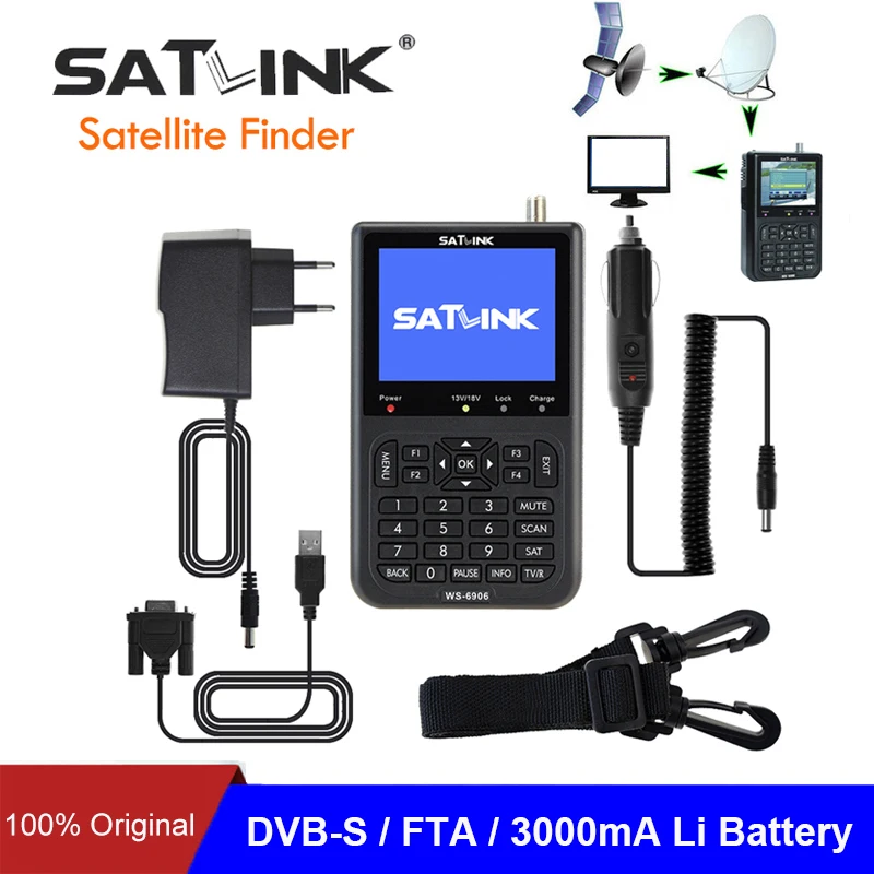 Спутниковый искатель Satlink WS6906 3 5 &quotдюймов DVB S lnb KU Band Испания спутниковый счетчик