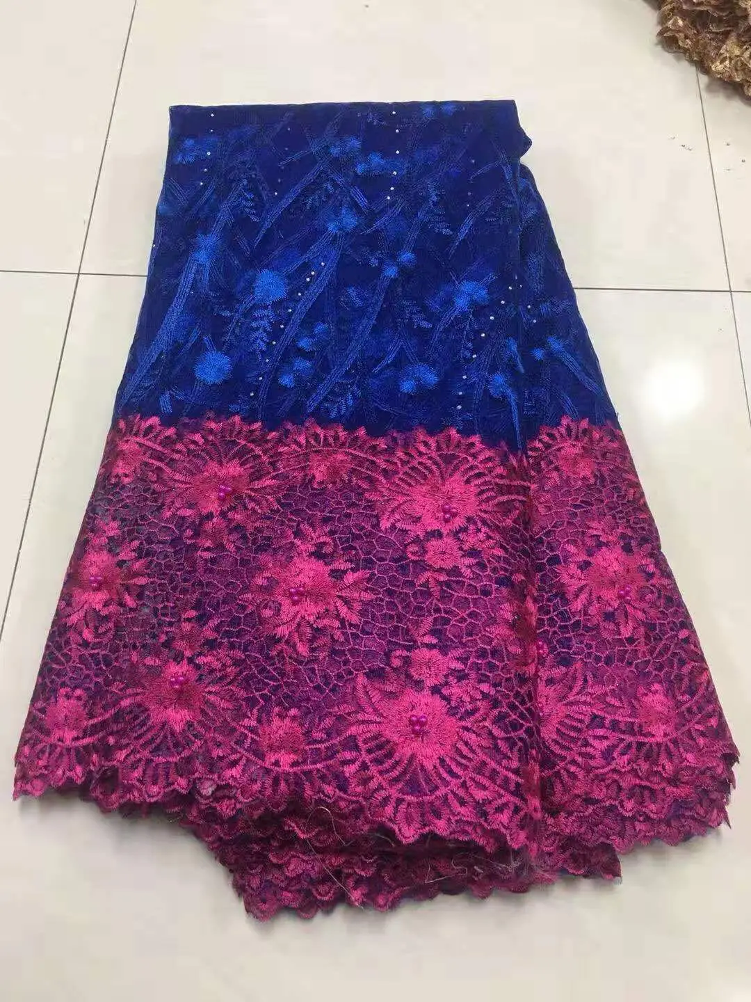 2019 Latest French Nigerian Lace Fabric High Quality Tulle African Wedding Beads switzerland LaceK-HX14 | Дом и сад