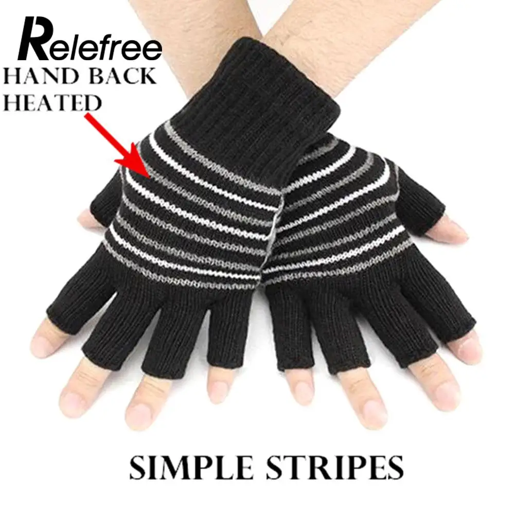 Вязаные перчатки с подогревом на батарейках В 5 в дышащие охотничьи для