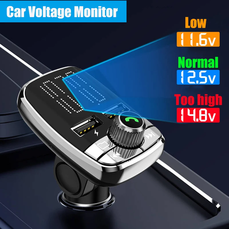 JINSERTA Remote control Car Kit MP3 Player Handsfree Bluetooth 5.0 FM Transmitter Dual USB Charger TF Flash Music Play | Автомобили и