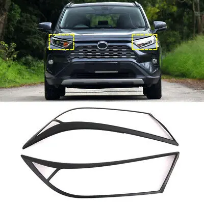 Матовая черная крышка передсветильник фары ABS для Toyota RAV4 2019 2020|Хромирование| |