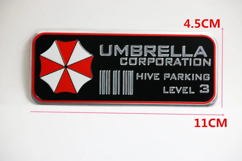 3D Resident Evil Umbrella Corporation Стикеры Алюминий Сплав Надписи эмблемы для украшения знак