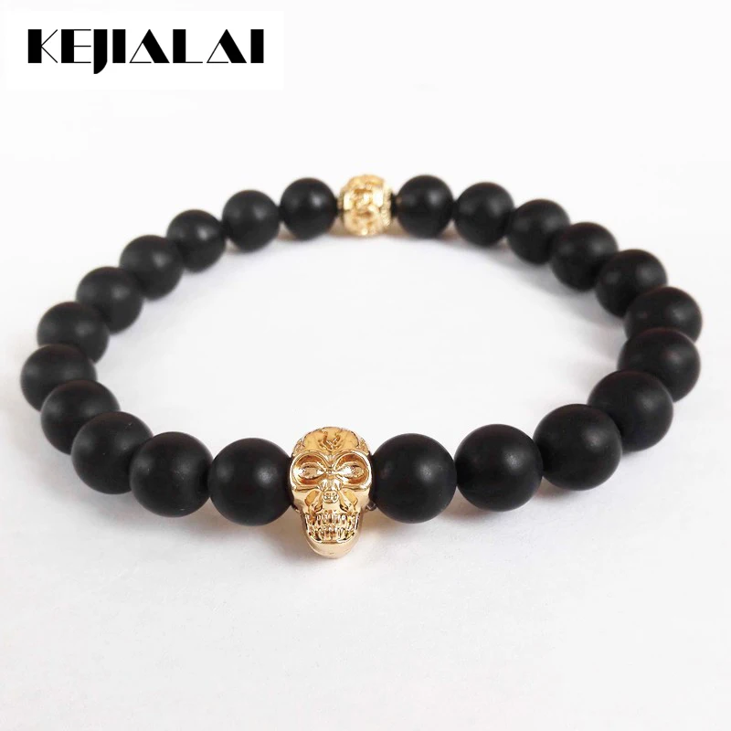 Лидер продаж мужской браслет в виде черепа модель 8 мм реальный скелет
