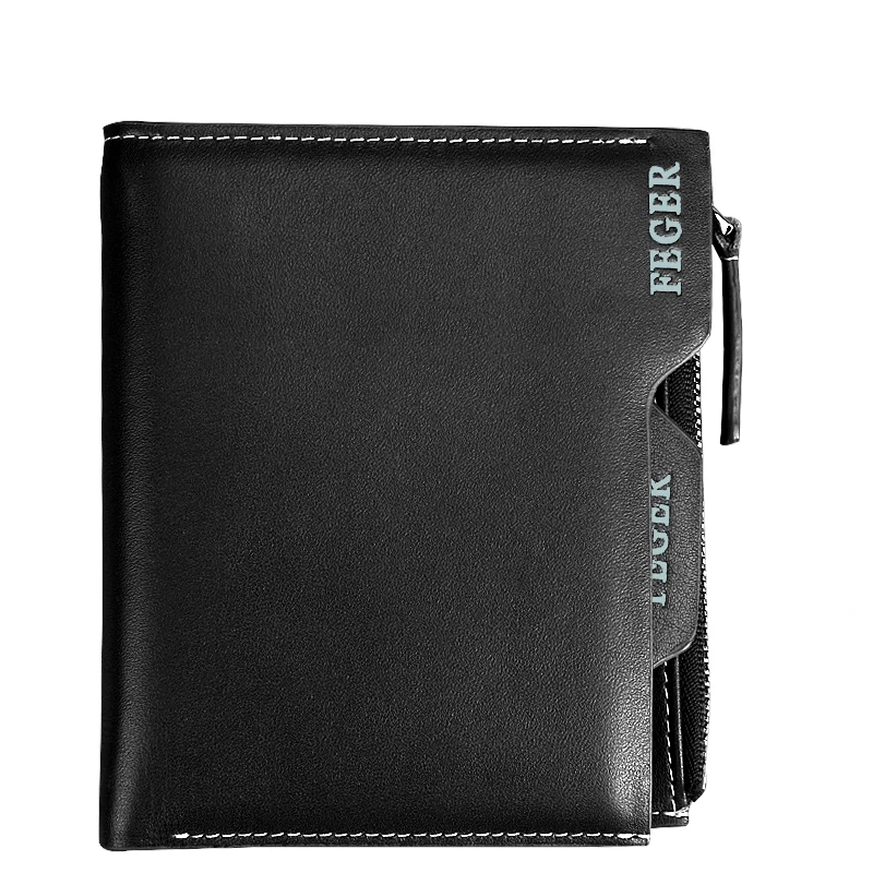 Модный мужской кошелек высшего качества из натуральной кожи двойной короткий с