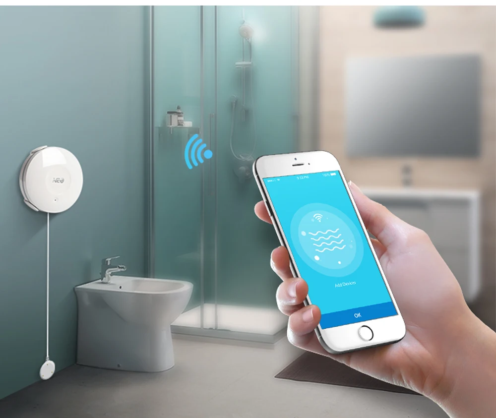 NEO wifi Датчик потока воды Wi-Fi детектор утечки воды приложение уведомления оповещения утечки сигнализации