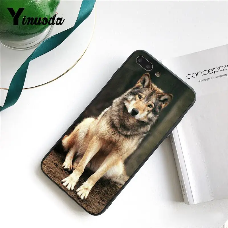 Чехол Yinuoda для iphone 7 X классный черный и белый чехол с волчьими животными iPhone 6 6s 7plus