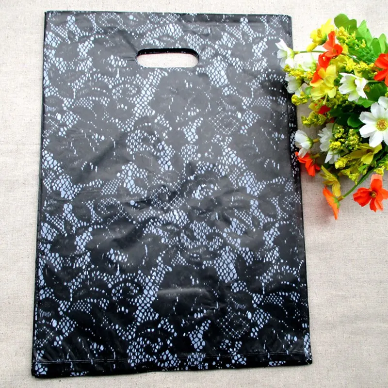 100 шт./лот пластиковые пакеты с цветочным принтом пригодные для повторного