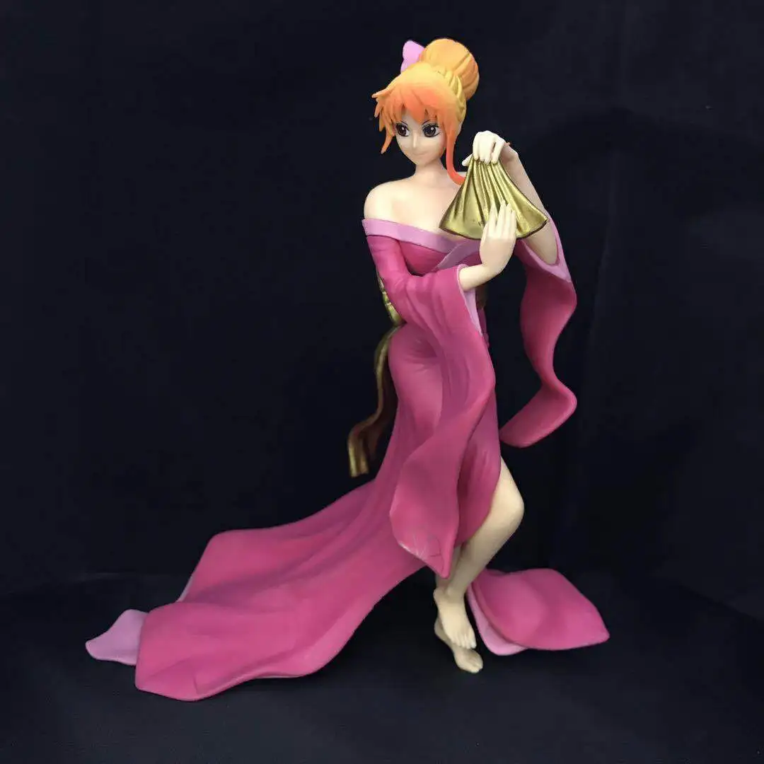 19CM Sexy Anime ONE PIECE Action Figure Creator Nami Kimono Ver Model PVC Brinquedos Collection Beautiful Dress Doll Green Pink | Игрушки и