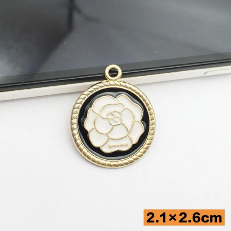 10 шт. эмалированные Подвески в виде цветка розы сплав капля масла ювелирное