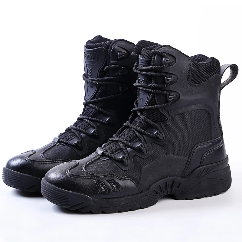 

Men Tactical Boots Military Desert Combat Boots Outdoor Shoes Waterproof Breathable Wearable with Zip Boots Hiking