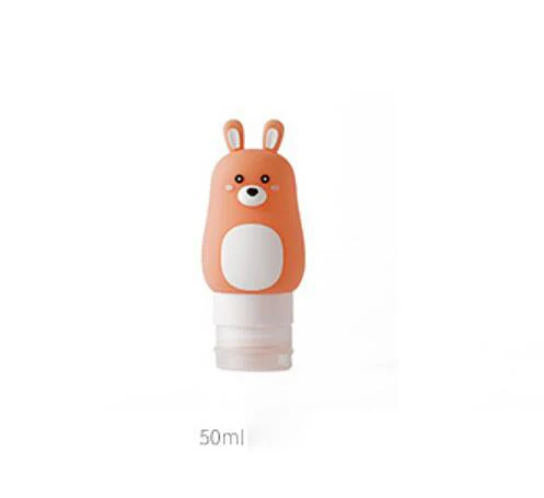 Pink rabbit 50ml Мультяшный мини Силиконовый гель портативный диспенсер для мыла дорожный флакон для шампуня 50 мл 70 мл 90 мл бутылка для жидкого мыла милые формы животных - Цвет: Pink rabbit 50ml