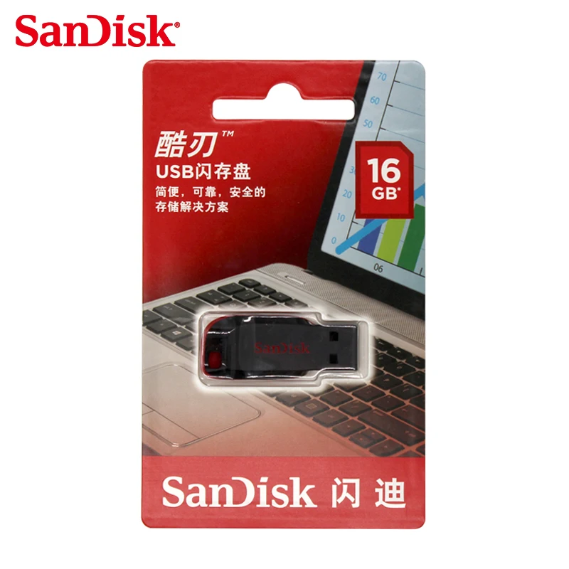 SanDisk Cruzer Лезвия CZ50 USB Flash Drive 128 ГБ 64 ГБ 32 Г 16 ГБ 8 ГБ Pen Drives USB 2.0 Поддержка официальная проверки