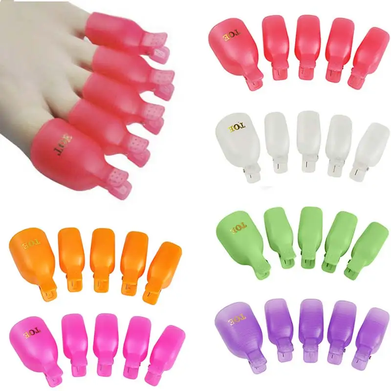 

5 Pcs/Lot Remover Gel Polish Nail Art Soakers UV Nail Degreaser Polish Wrap Tool Nails Remover Soak Off Cap Clip HJL2017