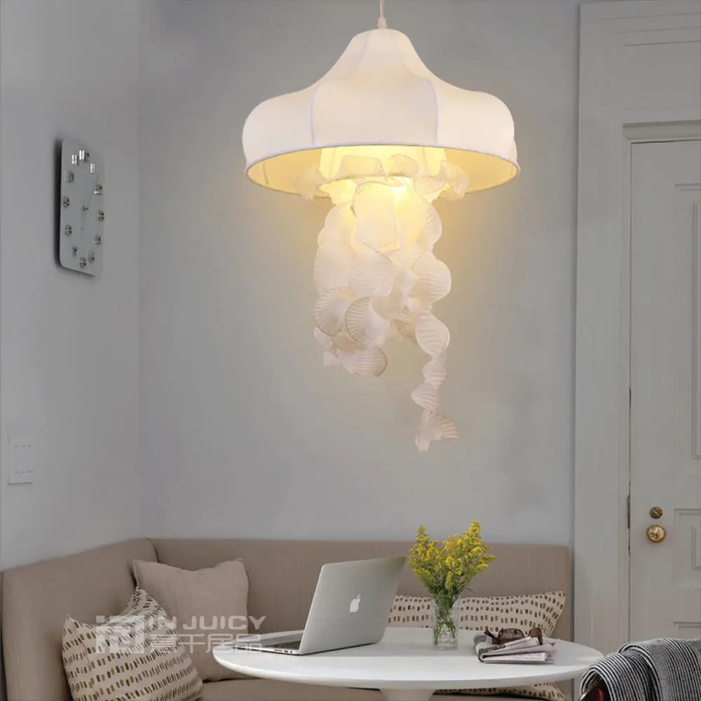 Современная шелковая ткань Медузы Лофт коридор подвесной светильник Droplight