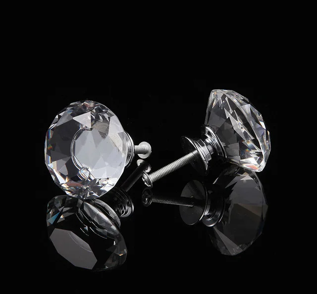 Silver YNIZHURE 10 шт. алмазные Хрустальные стеклянные ручки для выдвижных ящиков Ручки для кухонного шкафа современный стиль мебельные ручки - Цвет: Silver