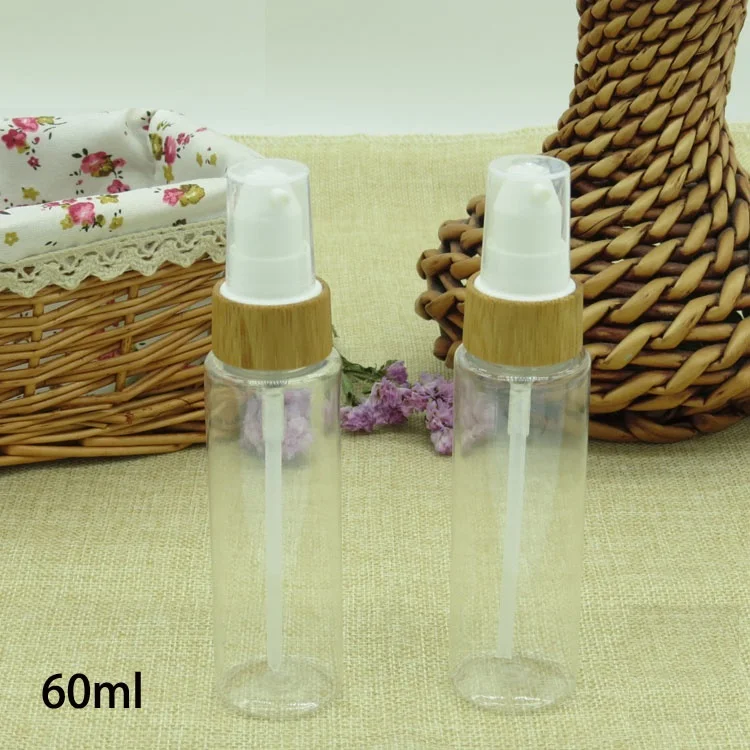 Пустая прозрачная пластиковая бутылка с насосом для лосьона 20 шт./лот 60 мл