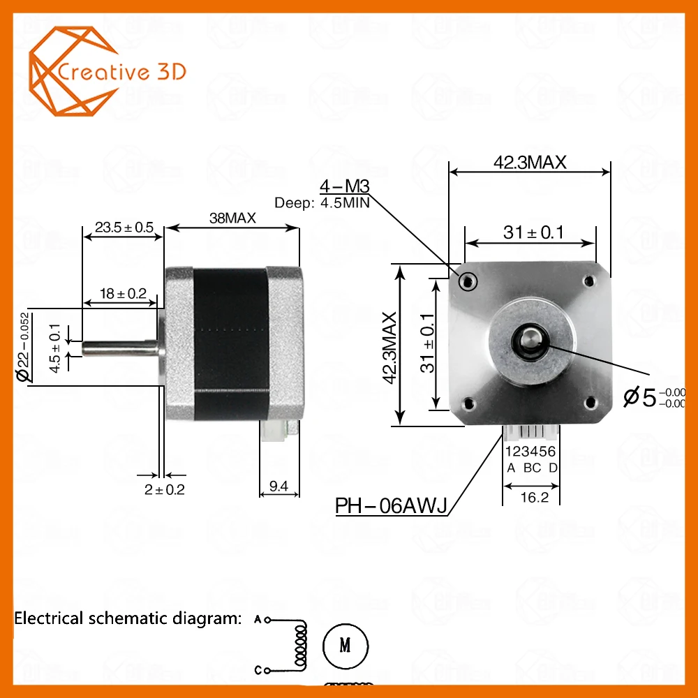 5 шт./лот 17HS4401(17HS4401) V5 V6 4-свинец Nema17(Национальная ассоциация владельцев электротехнических предприятий) шаговый двигатель 42 Мотор Нема 17(Национальная ассоциация владельцев электротехнических предприятий) двигатель 42bygh 1.5A двигатель+ линии для ЧПУ XYZ