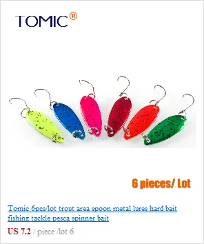 Tomic 6 шт. качественные рыболовные приманки микро Литые металлические ложки яркий перламутровый цвет твердая приманка Спиннер форель зона поток pesca