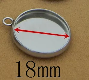 18mm Basehome 20 штук Нержавеющая сталь Настройки Подвесные кабошоны базовые рамка Лотки пустой подходит 6/8/10/12/14/16/18/20 мм кабошоны Камея "сделай сам" - Цвет: 18mm