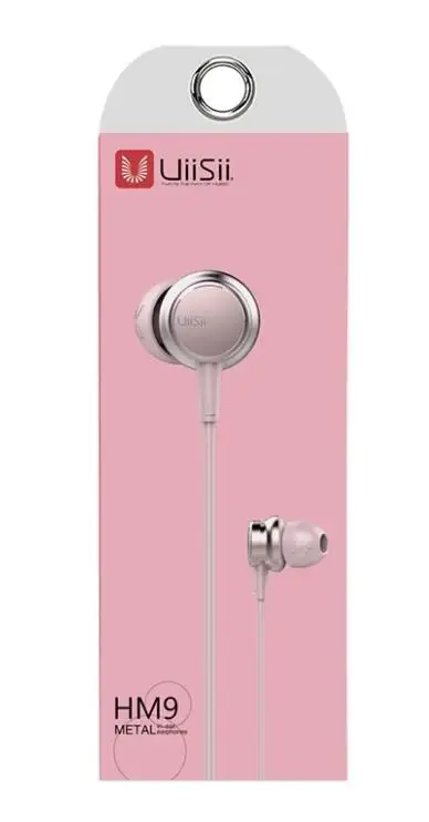 pink color UiiSii HM9 стерео наушники-вкладыши с микрофоном динамические тяжелые басы музыка металл mp3-плеер для Iphone Xiaomi samsung - Цвет: pink color