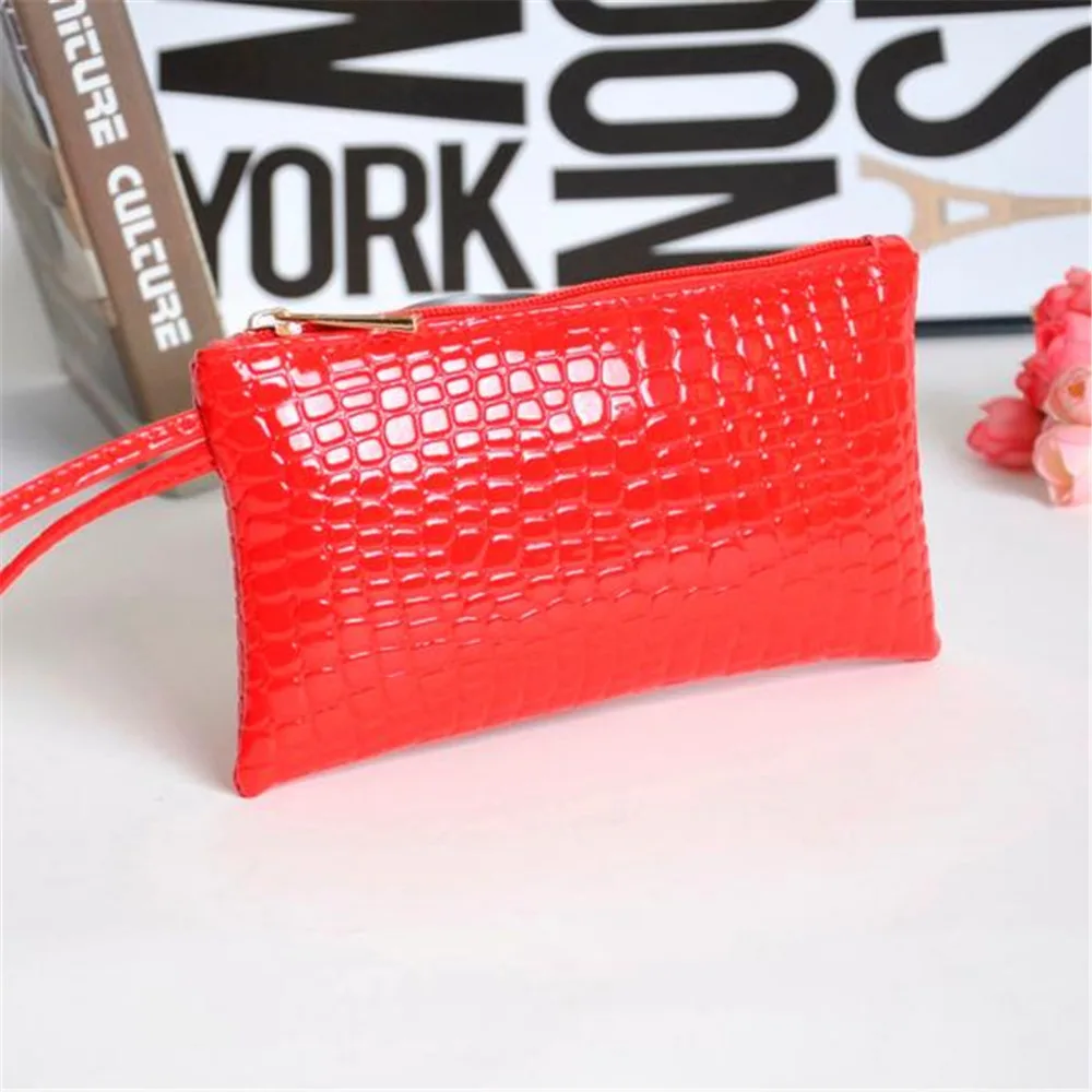 Женский клатч из крокодиловой кожи Naivety однотонный Длинный кошелек женская сумка
