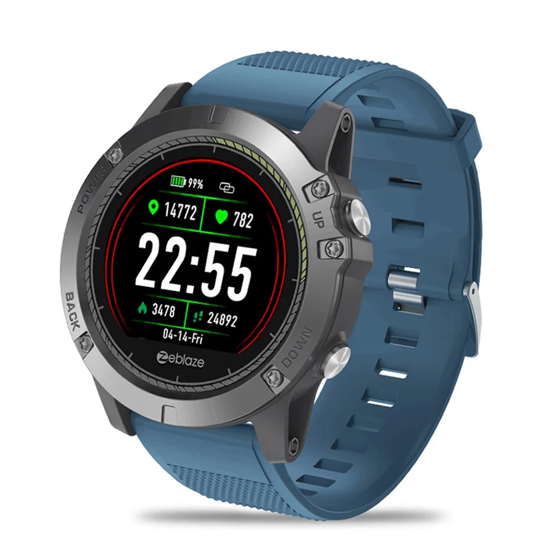 Zeblaze VIBE 3 HR ips Цвет Дисплей спортивные умные часы монитор сердечного ритма IP67 Водонепроницаемый Смарт-часы Для мужчин для IOS и Android - Цвет: Blue