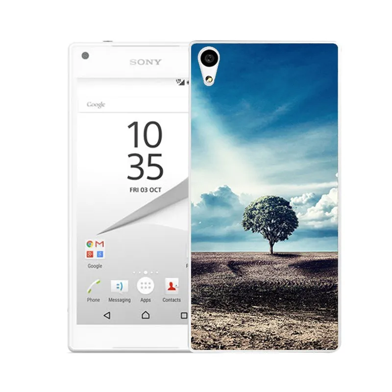 QMSWEI TPU Clear Soft Phone Case For Sony Z3 Z2 Z5 Z4 Transparent View Tree Sky Cloud Back Cover C3 C4 C5 Free Shipping |