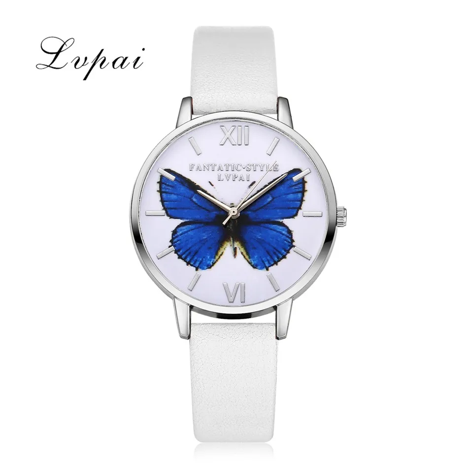 Горячей Продажи Lvpai Люксовый Бренд Женские Часы Кожаный Butterfly Кварцевые Часы Женские Наручные Часы Рождественский Подарок